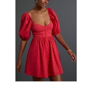 Maeve Red Puff Sleeve Dress from Anthropologie